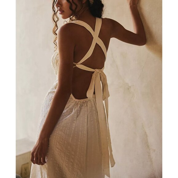 FREE PEOPLE Poppy Midi Dress / Coconut Milk - Picture 4 of 9